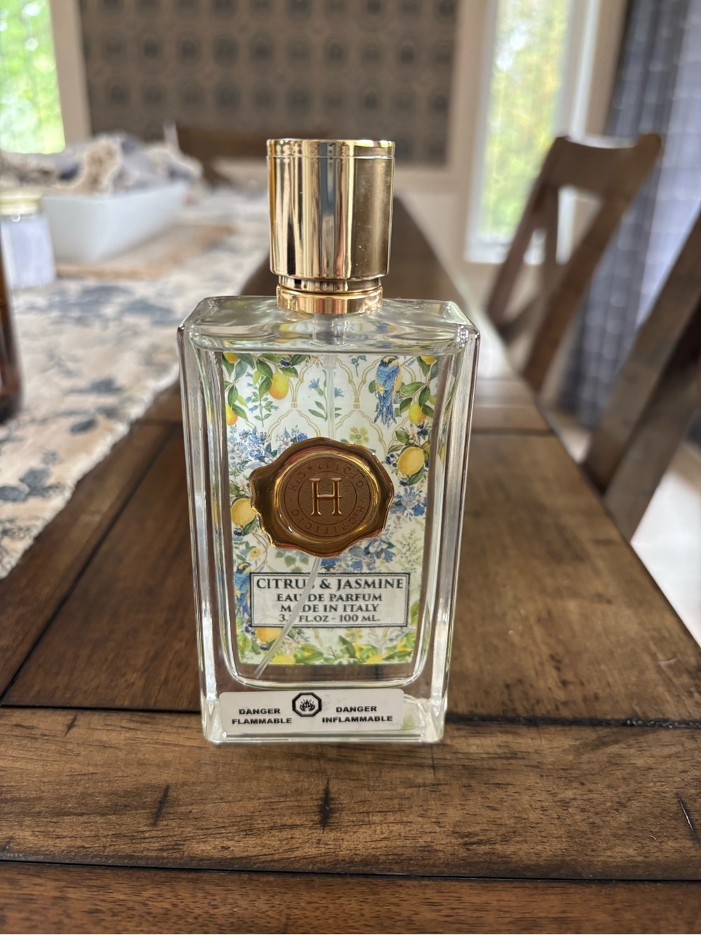 Citrus & Jasmine Eau de Parfum — Yellow and Blue Floral Bottle